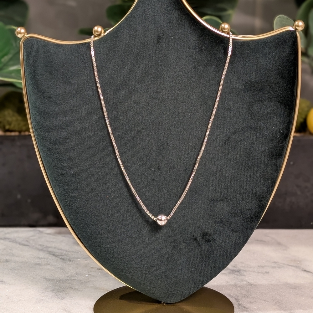 Sterling Silver Necklace with Silver Ball Accent